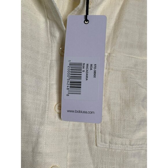 NWT Bobi Los Angeles Macadamia Boxy Short-Sleeve Button-Up Shirt Small - Picture 5 of 5